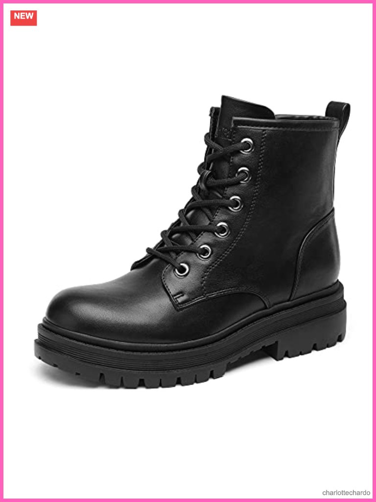 Combat Boots Ankle Booties Lace-Up Platform Side Zipper Lug Sole Boots